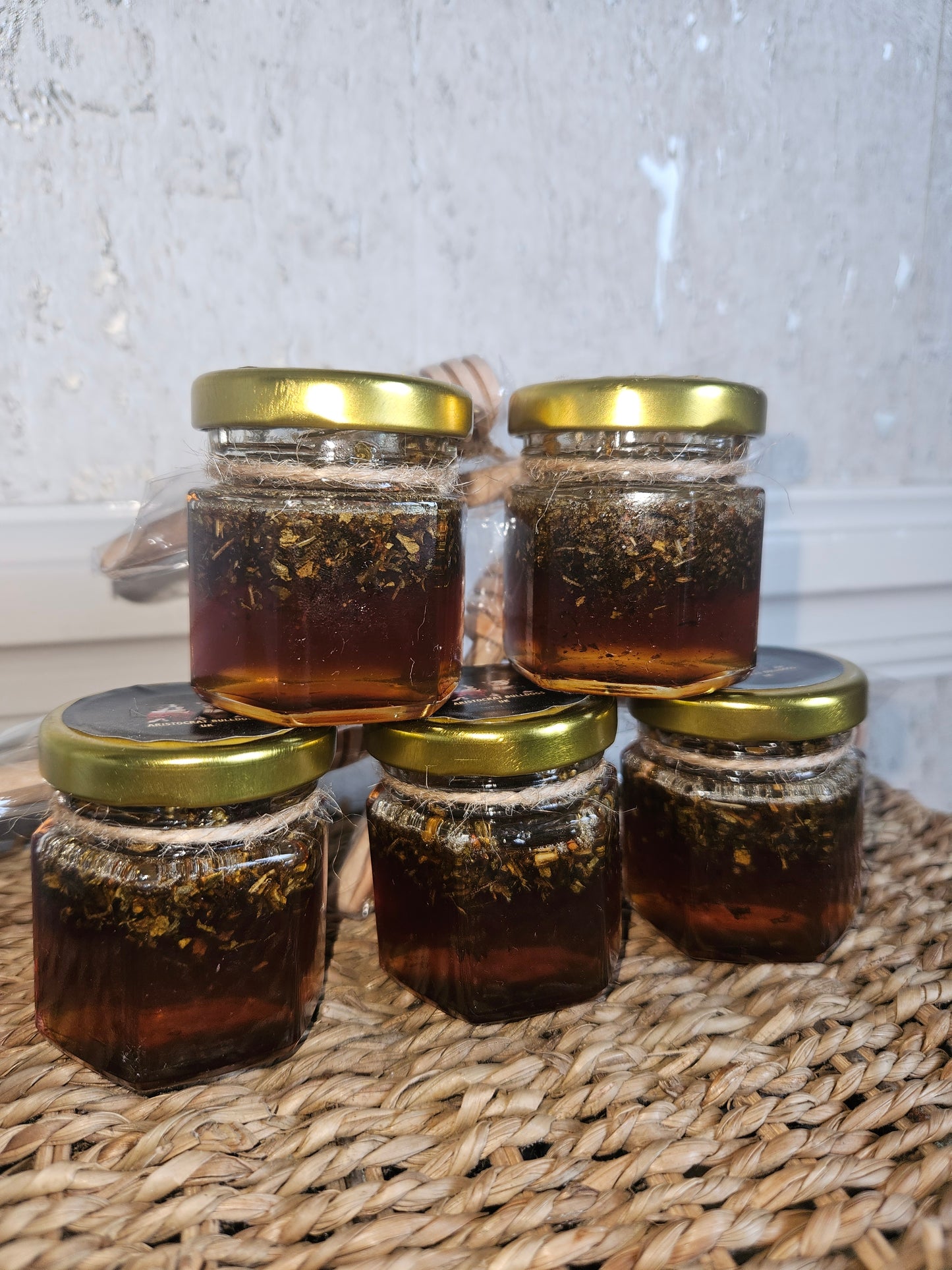 Organic basil Infused natural honey
